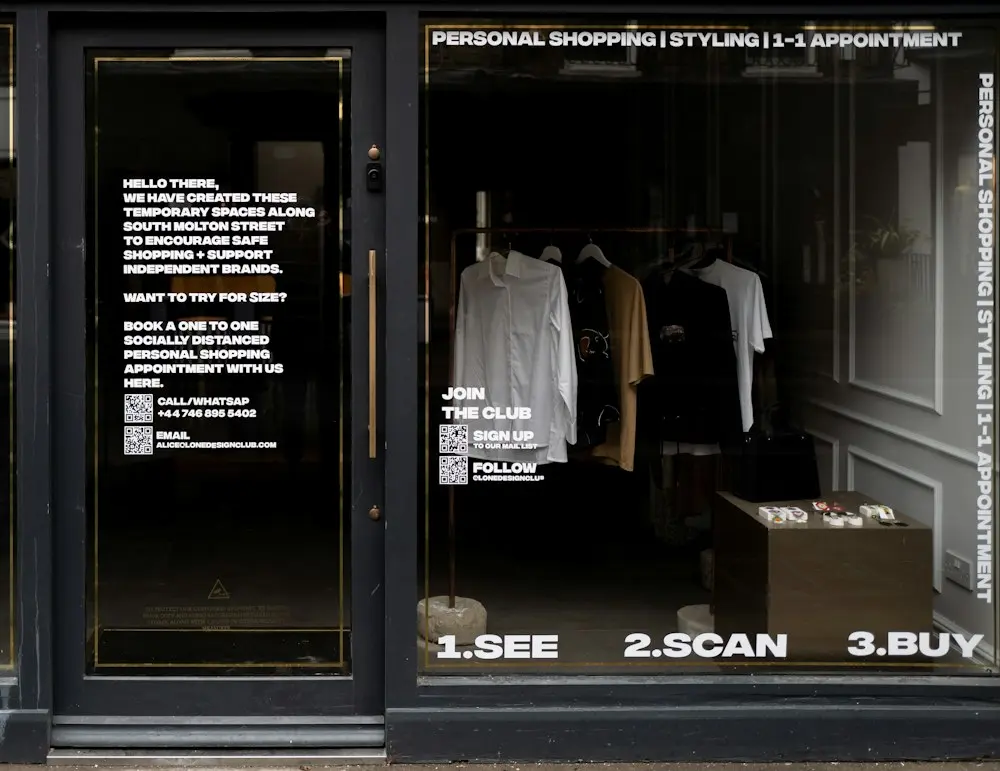 A branded shop window display